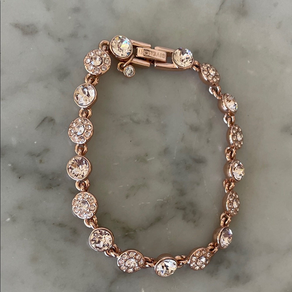 GIVENCHY Rose Gold Tennis Bracelet with Clear Crystals - Picture 5 of 16